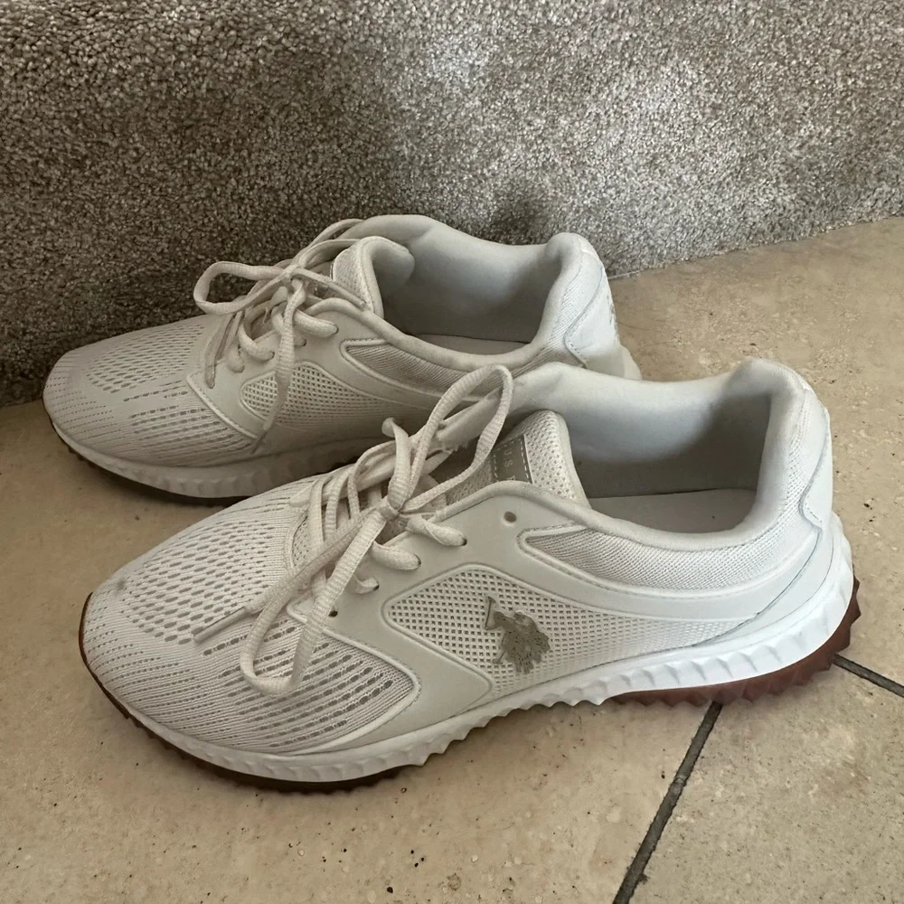 U.S. POLO ASSN Women’s cream Athletic Sneakers Size 10 US - Picture 3 of 9